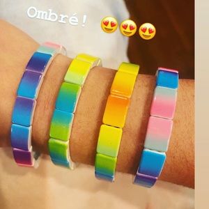 Ombré enamel customized tile bracelets